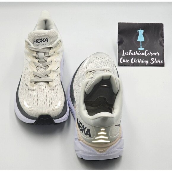 Hoka One One Men's Gray White Mesh Clifton 8 Running Shoes Size 7D 2841 - Picture 13 of 16